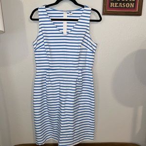 Old Navy Blue and White Striped Midi Dress